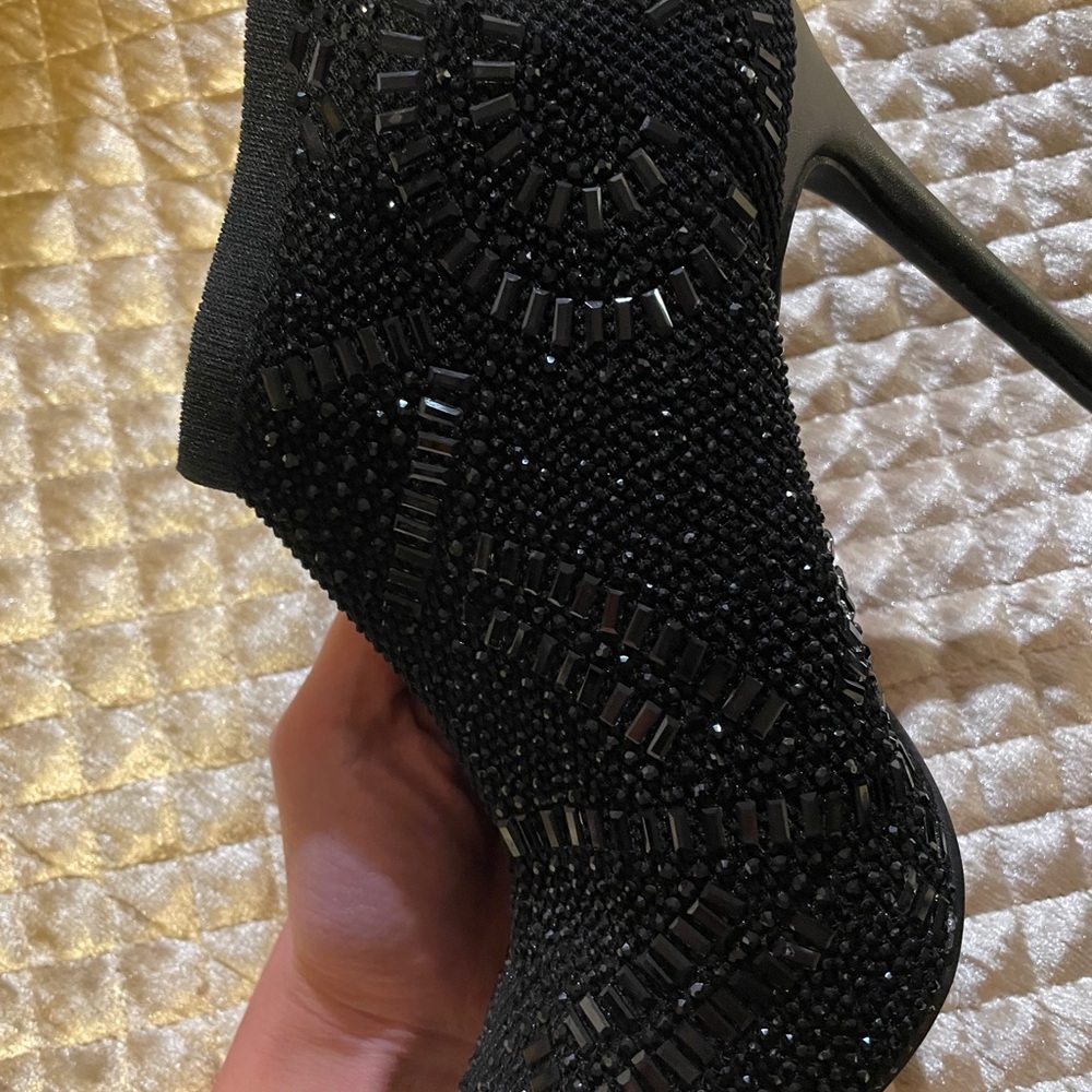 black sexy 7.5 crystal Bootie Elegant fits - Picture 3 of 7